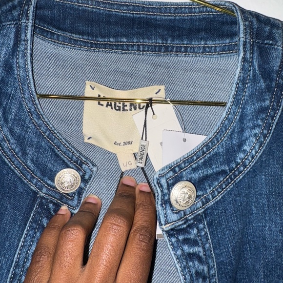 L'AGENCE Dark Blue Jean Jacket - Picture 5 of 6